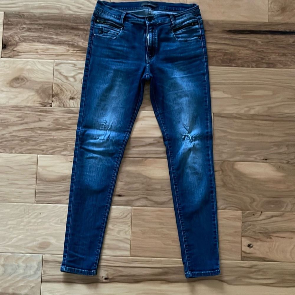 Kancan Skinny Jeans with Pocket Zipper Detail
